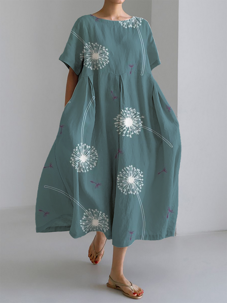 AURORA - Maxi dress with beautiful dandelion print