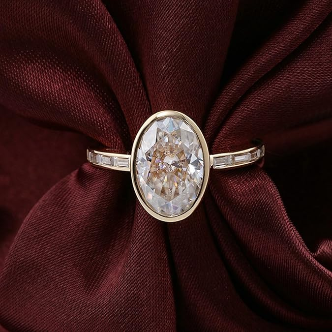 White Moissanite Women's Engagement Ring
