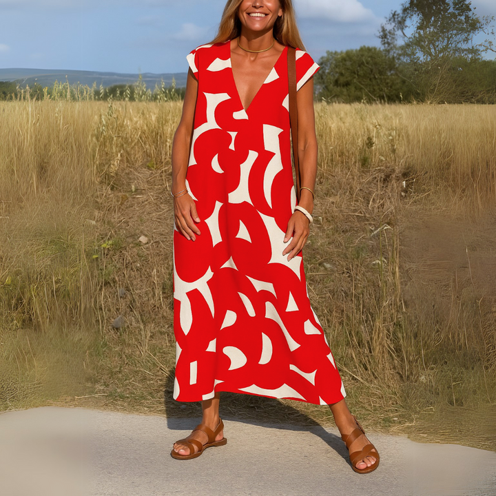 Valérie | Flowing V-neck dress