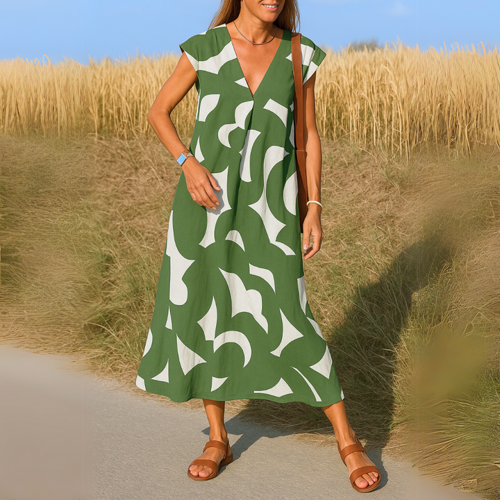Valérie | Flowing V-neck dress