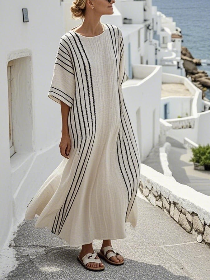 Zaya | Contrasting Striped Dress