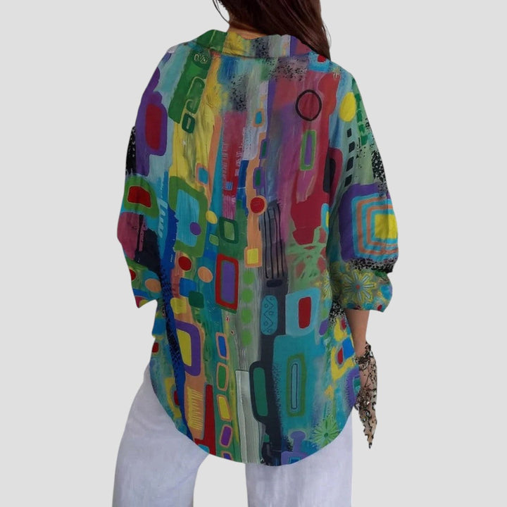 Edna – Elegant Blouse with Geometric Pattern