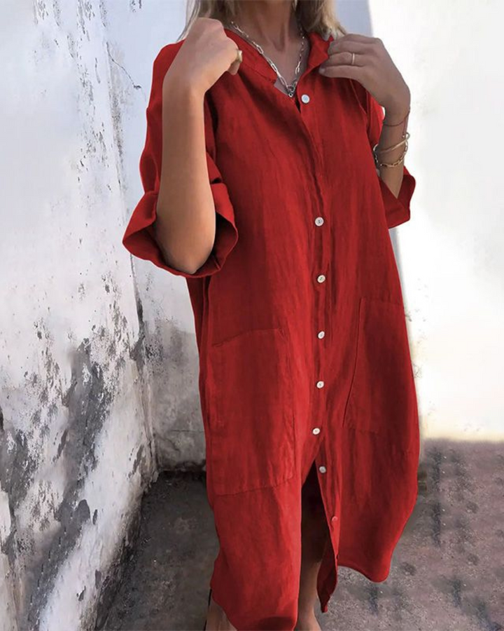 Melanie   | Casual ankle-length Ibiza-style shirt dress