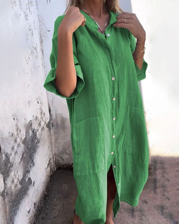 Melanie   | Casual ankle-length Ibiza-style shirt dress