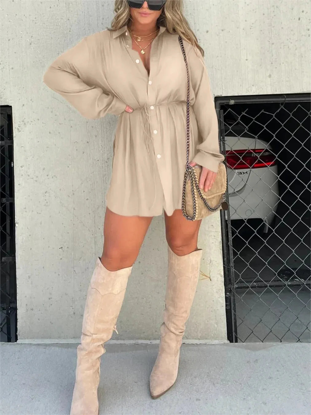Jessica | Trendy satin romper dress