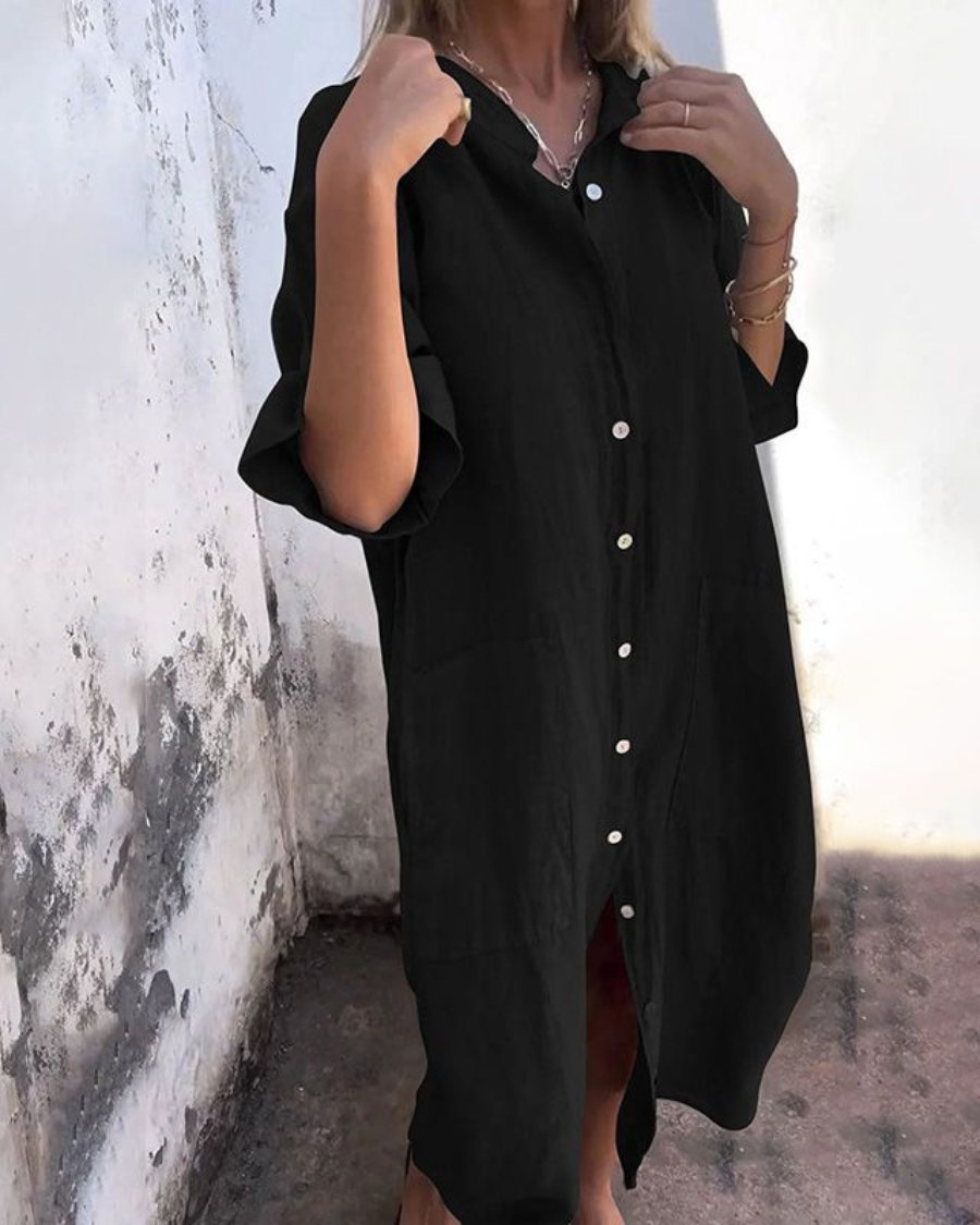 Melanie   | Casual ankle-length Ibiza-style shirt dress