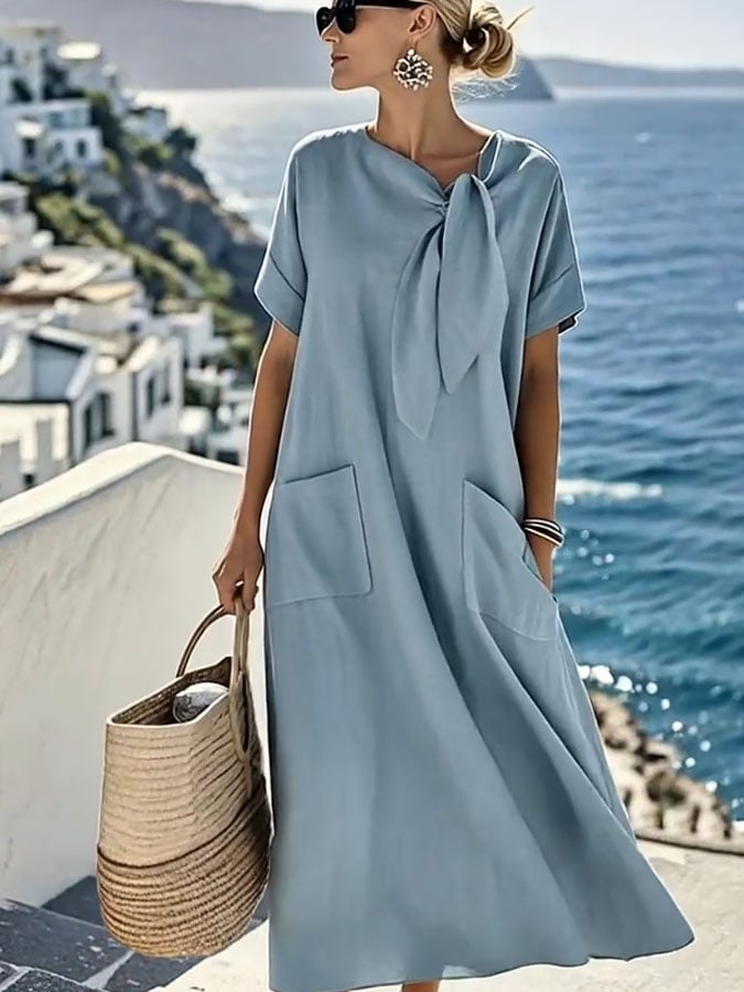 Ayla | Flowy Cotton-Linen Dress with Pockets