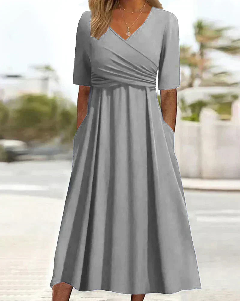 Annabelle - Short-Sleeved Crossover Dress