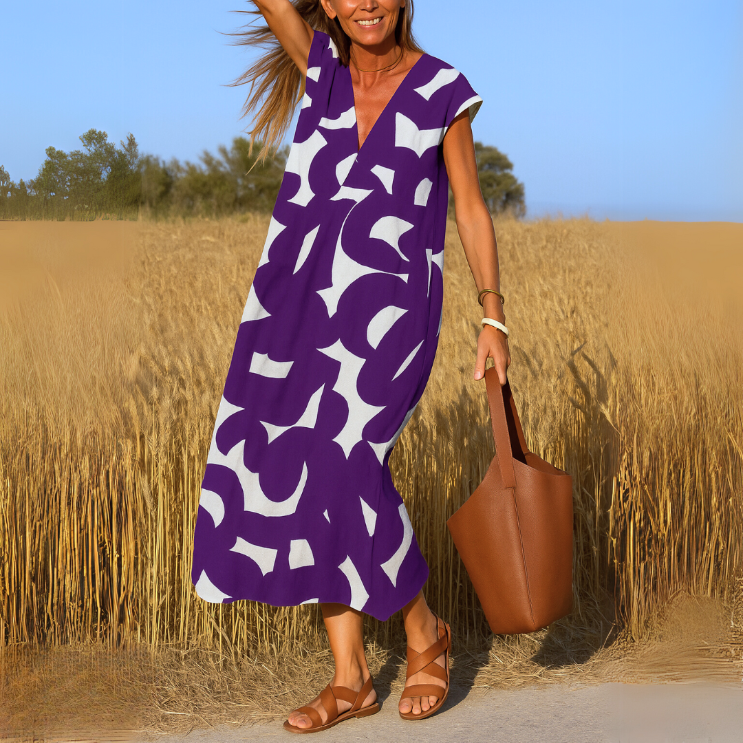 Valérie | Flowing V-neck dress