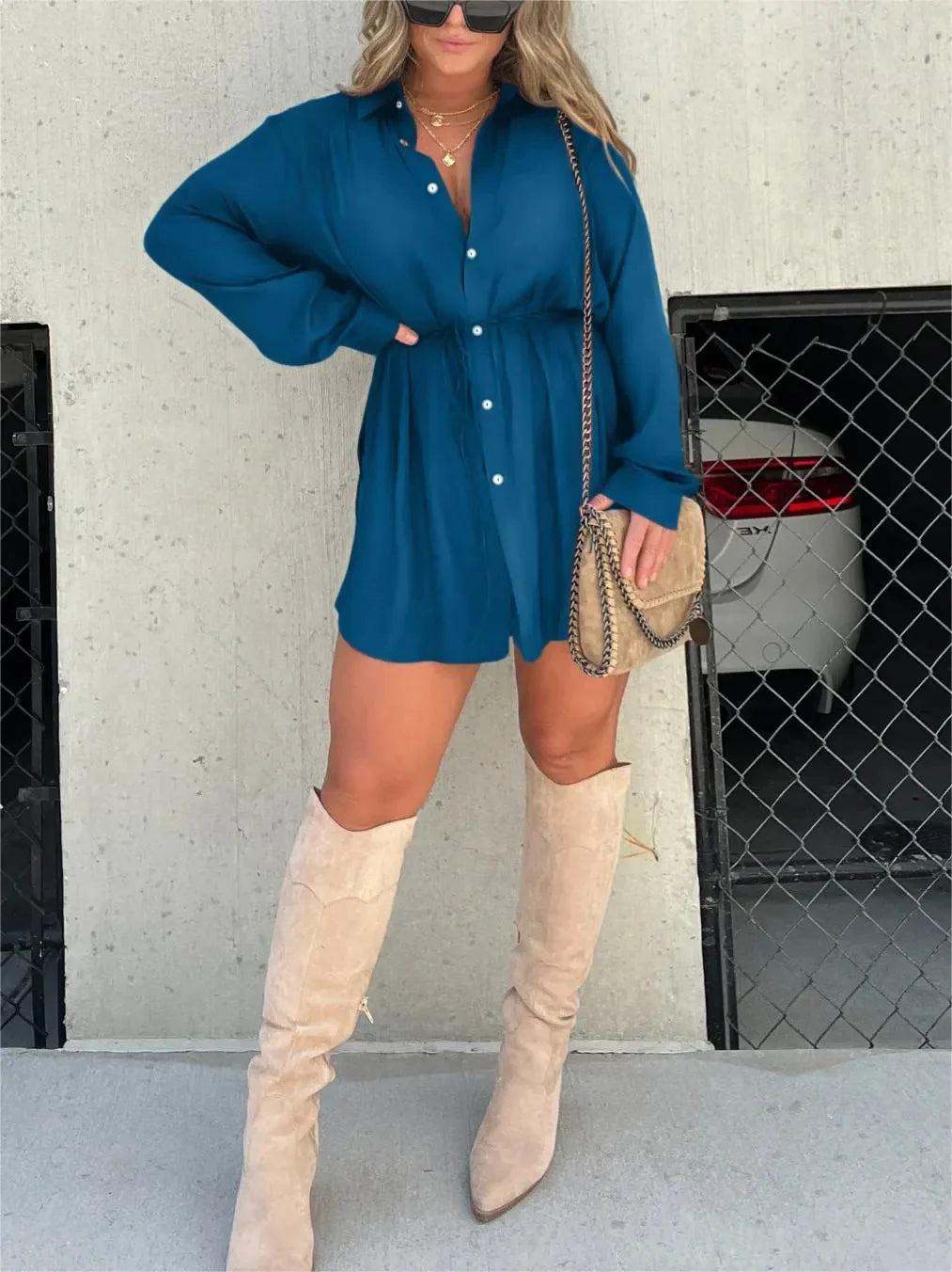 Jessica | Trendy satin romper dress