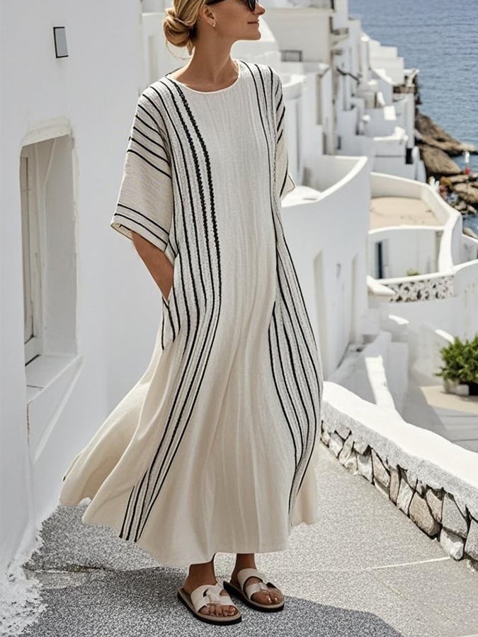 Zaya | Contrasting Striped Dress