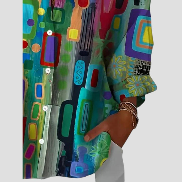 Edna – Elegant Blouse with Geometric Pattern