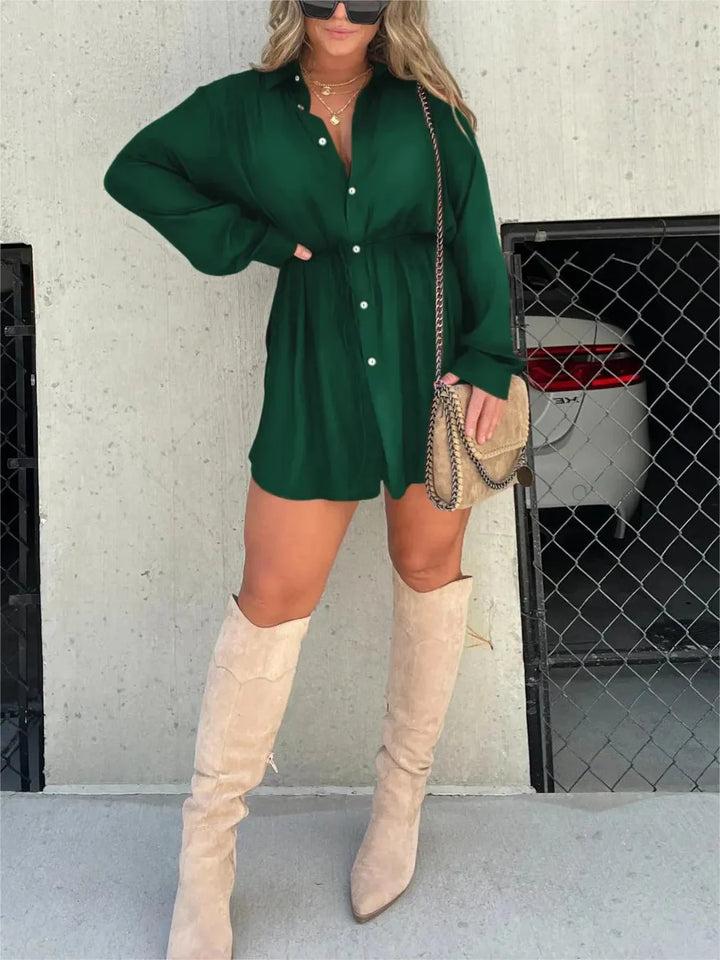 Jessica | Trendy satin romper dress