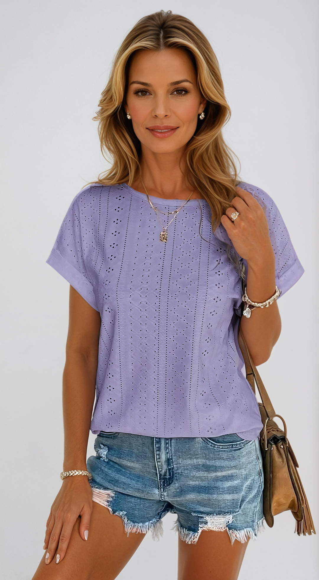 Riza   | Casual Eyelet Top