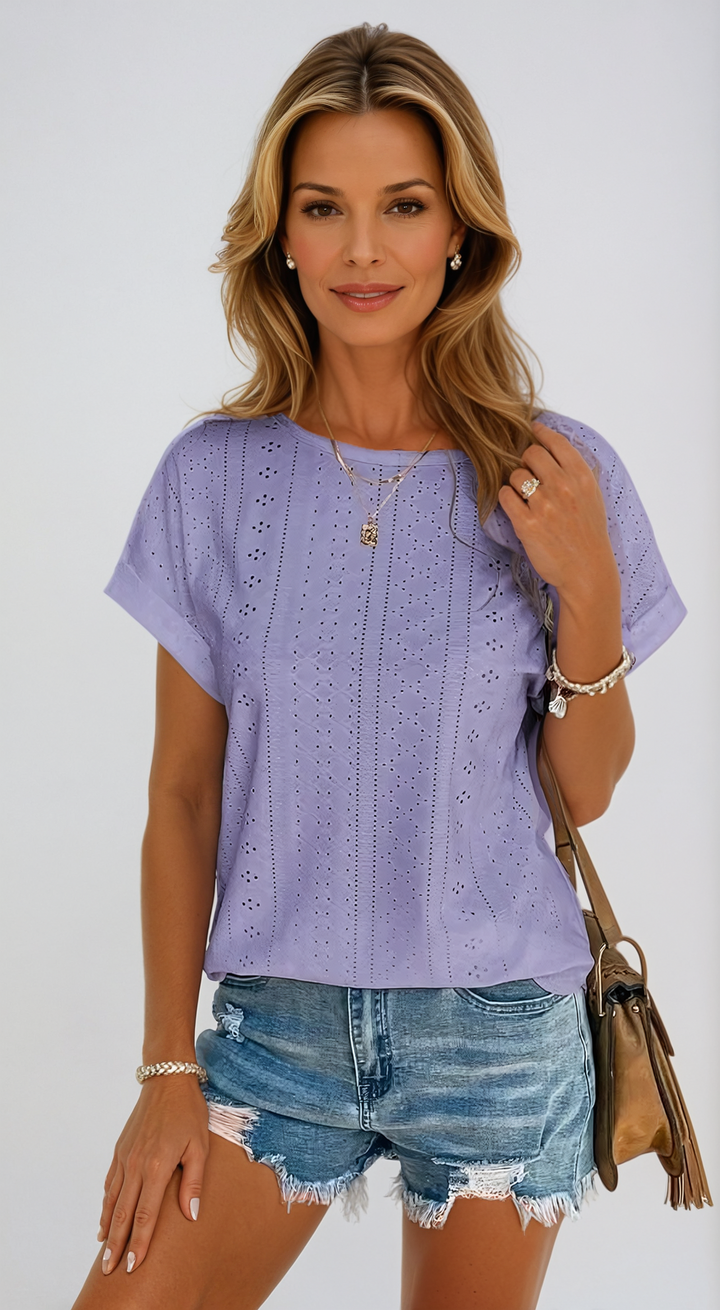 Riza   | Casual Eyelet Top