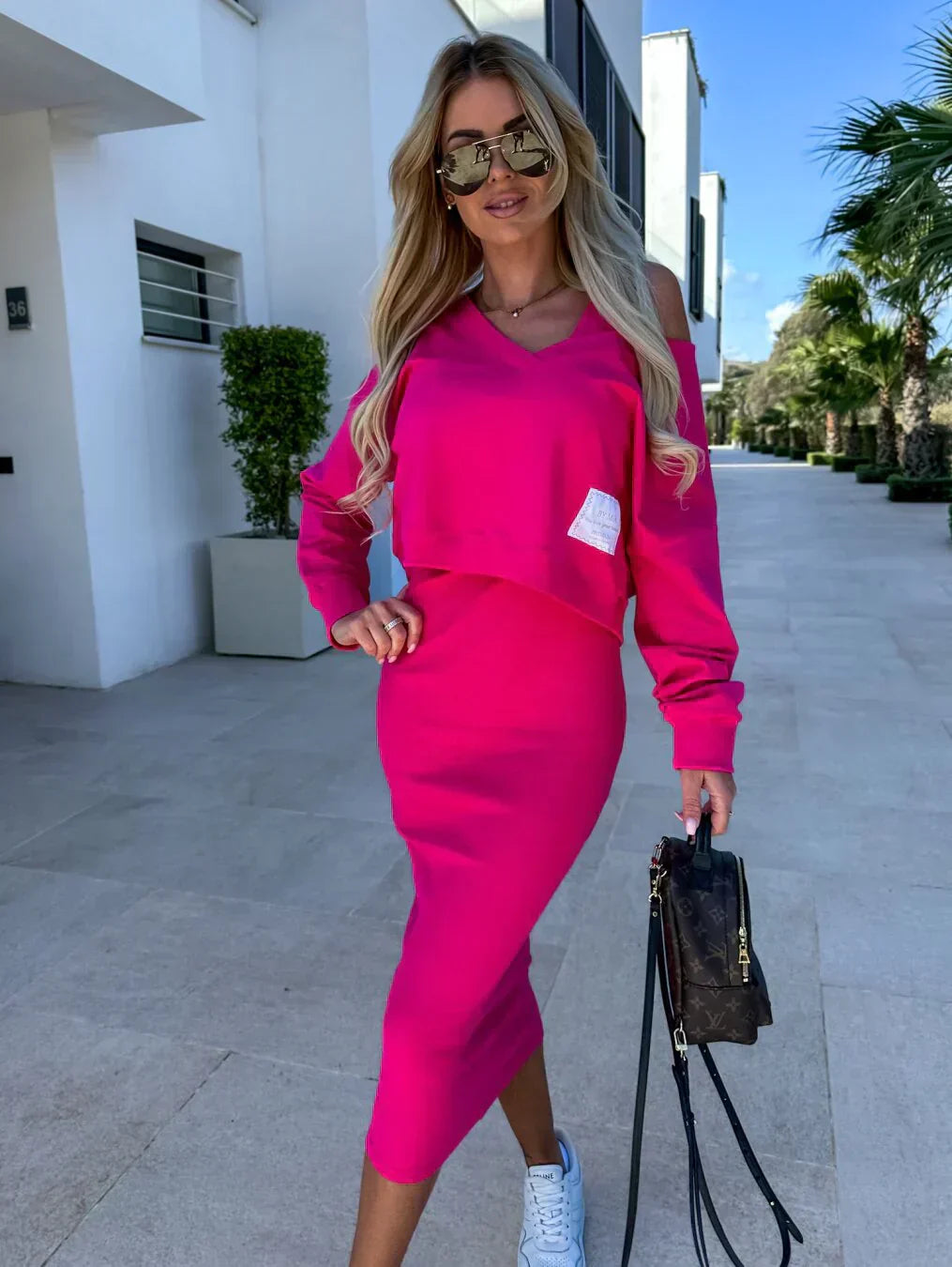 Laurine – Casual Set Dress & Sweatshirt