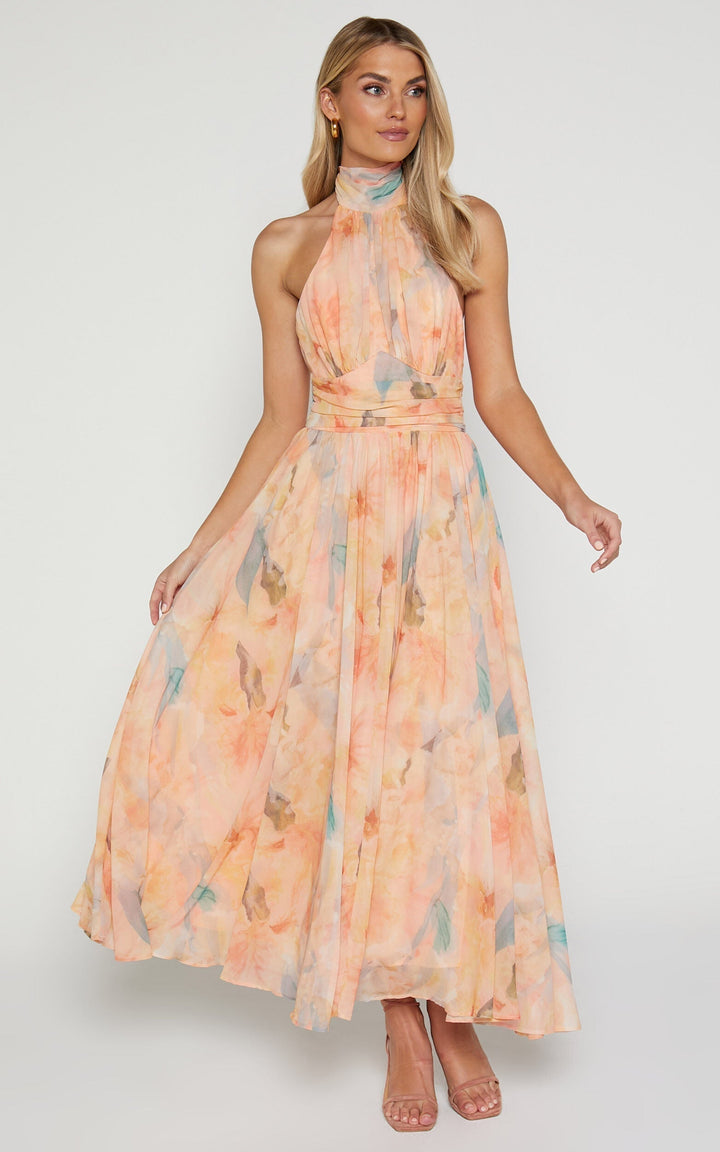 Antonella | Elegant Halterneck Maxi Dress