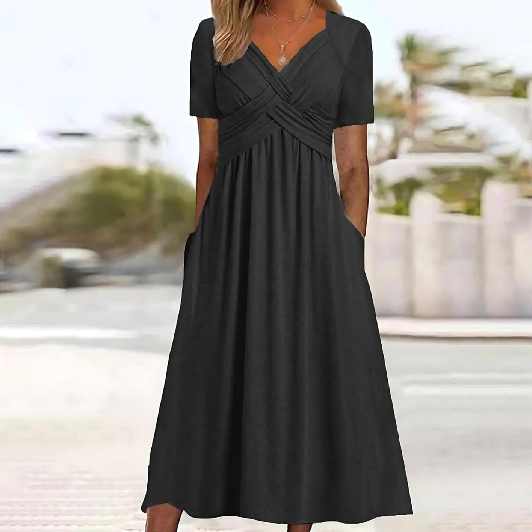 SOFIA | Figure-shaping midi dress with a flattering silhouette for elegant occasions