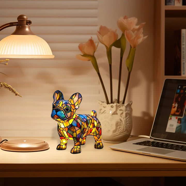 Light-up dog - handmade lamp that makes hearts shine