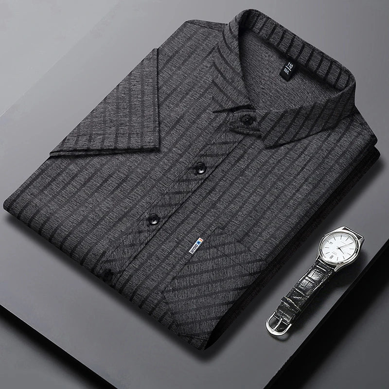 Business Polo with Fine Stripes