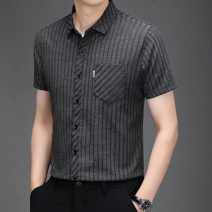 Business Polo with Fine Stripes