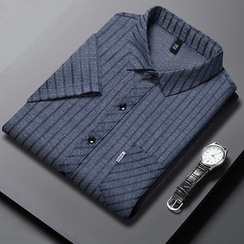 Business Polo with Fine Stripes