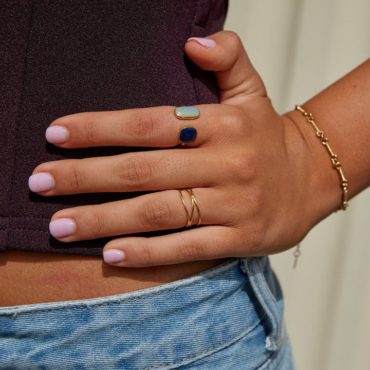 Wraparound Ring with Aquamarine
