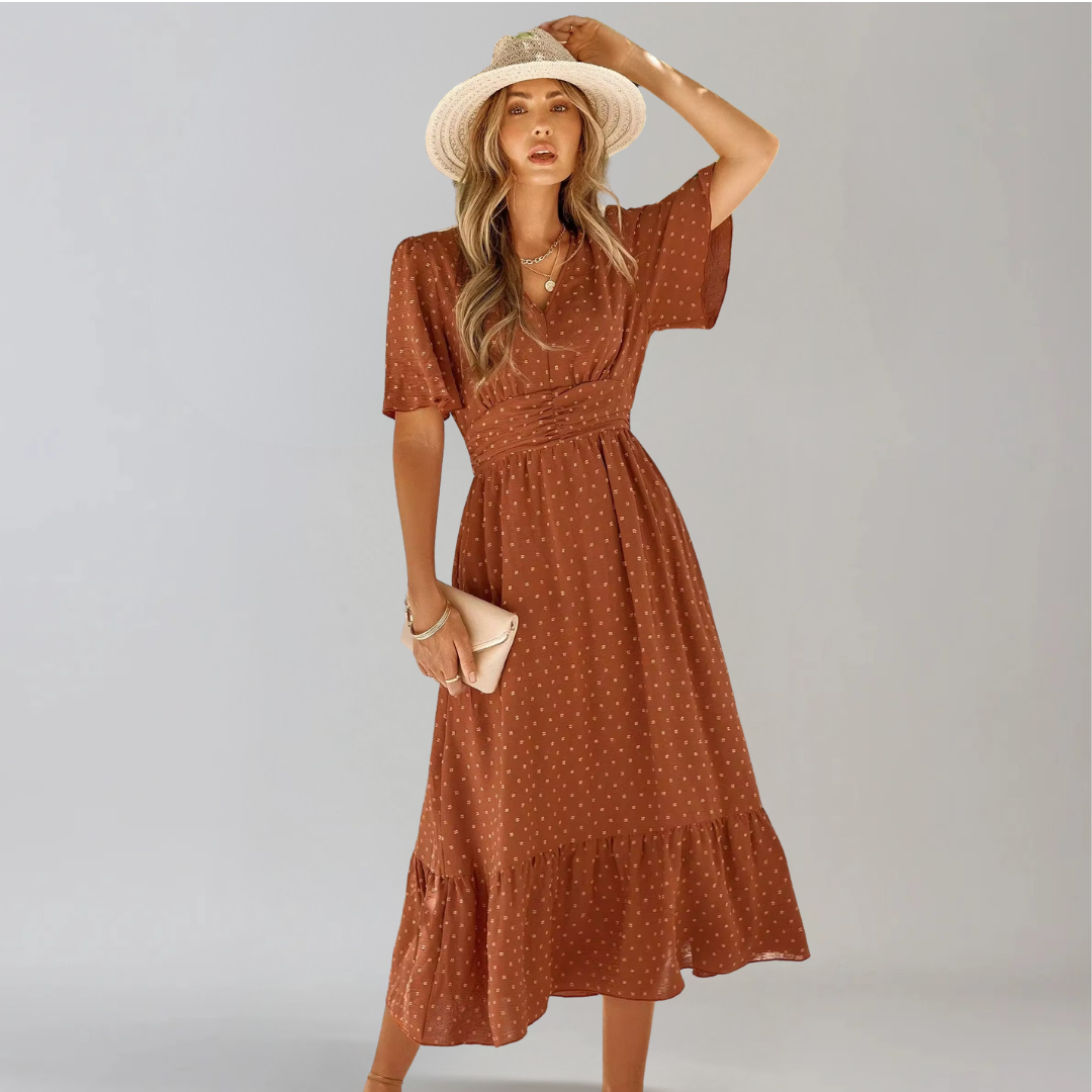 ARIA  | Midi Dress with V-Neck