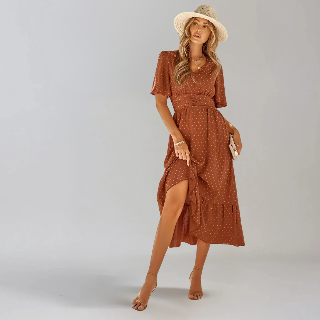 ARIA  | Midi Dress with V-Neck