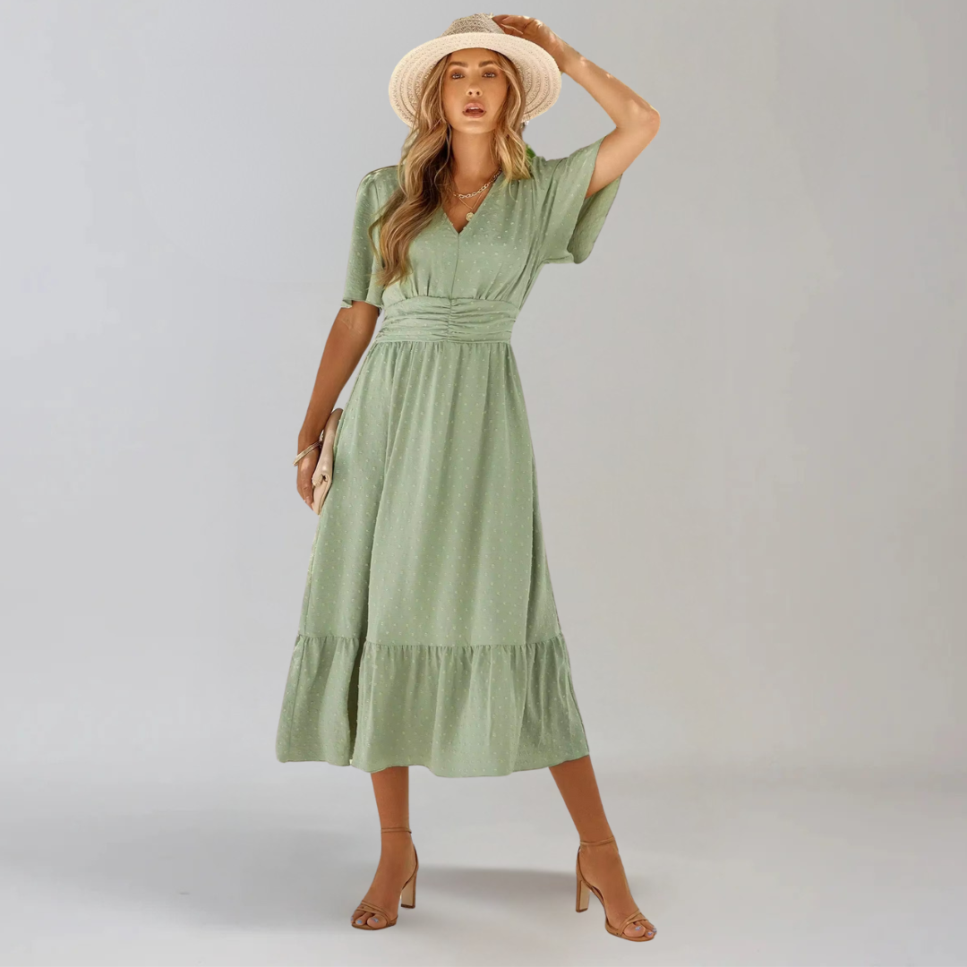 ARIA  | Midi Dress with V-Neck