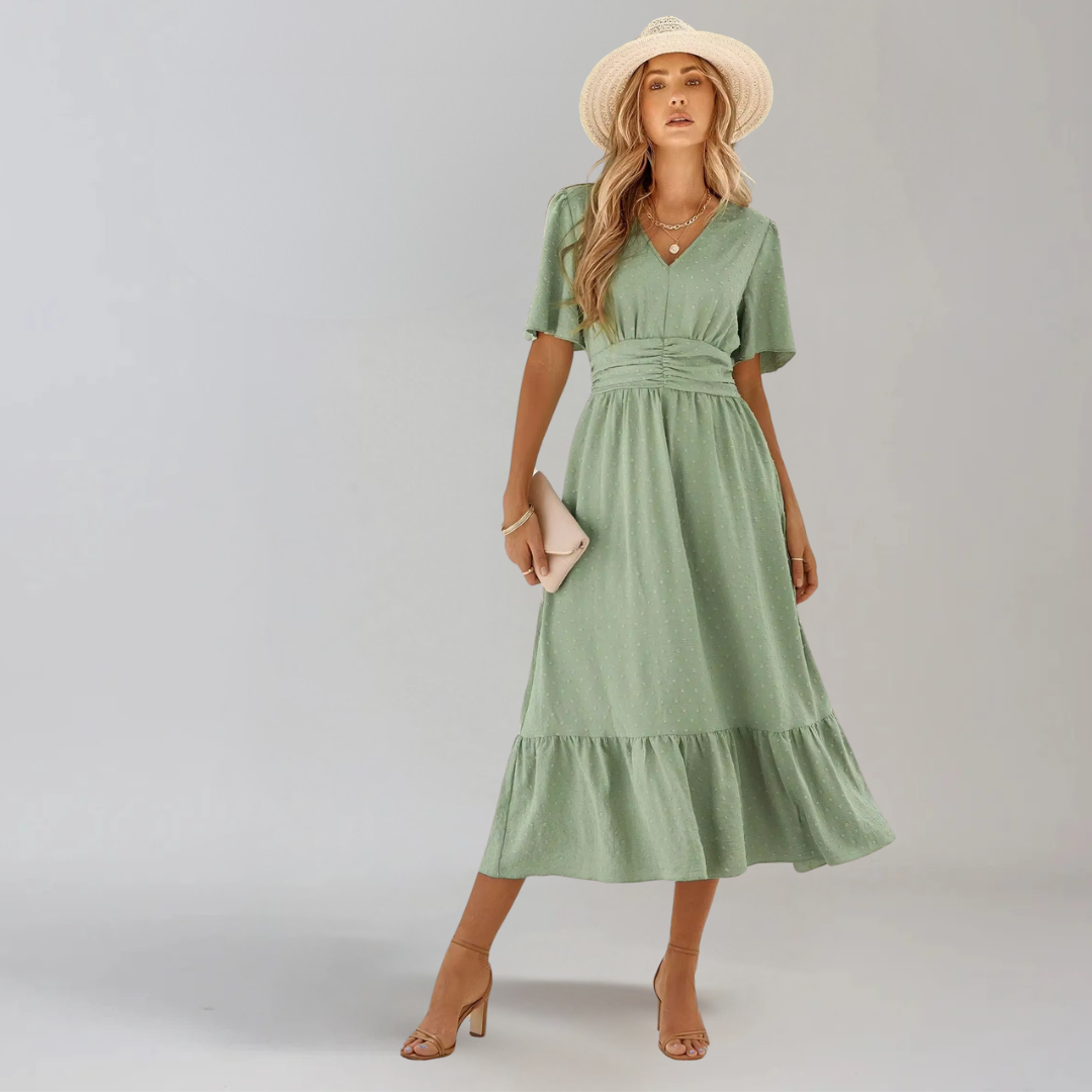 ARIA  | Midi Dress with V-Neck