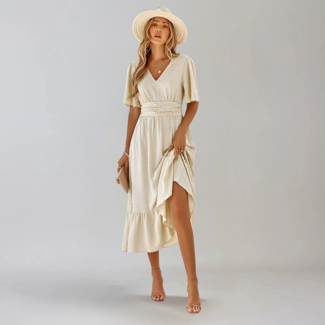 ARIA  | Midi Dress with V-Neck