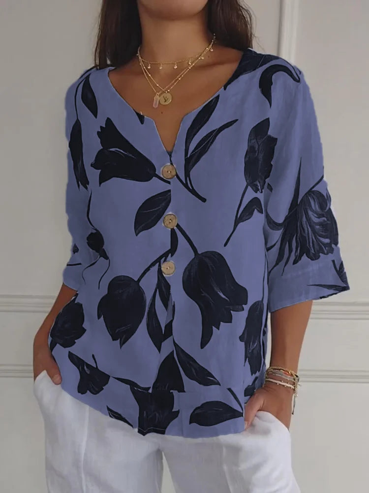 Sanne   | Floral Button-Up Blouse
