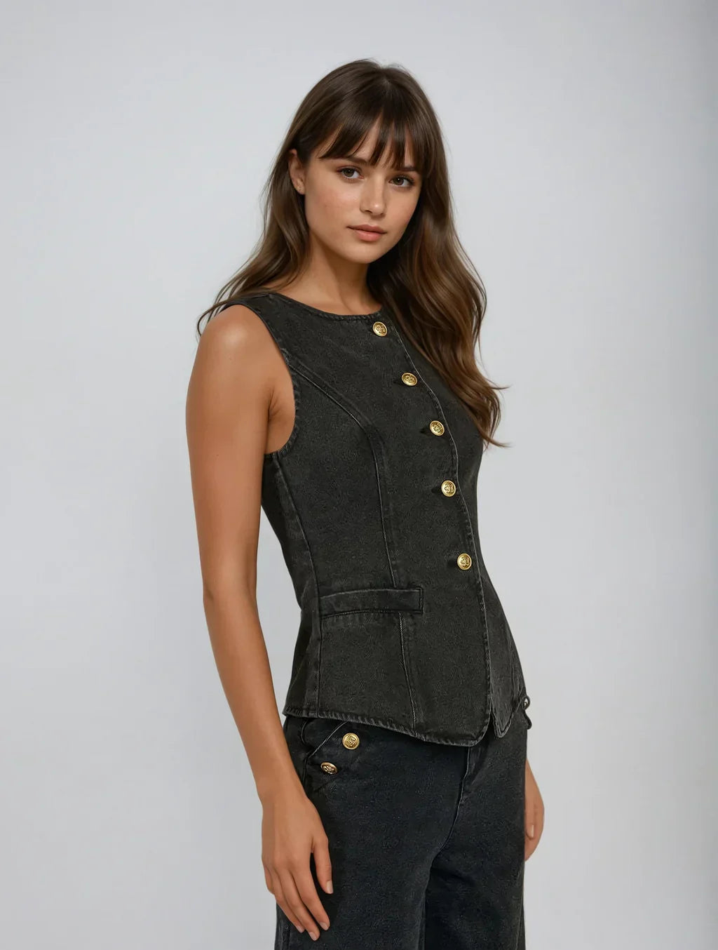 CORINNE  | Complete denim set with refined details