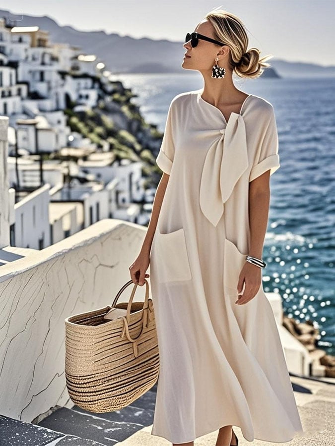 Ayla | Flowy Cotton-Linen Dress with Pockets