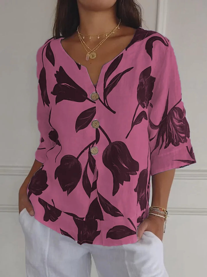 Sanne   | Floral Button-Up Blouse