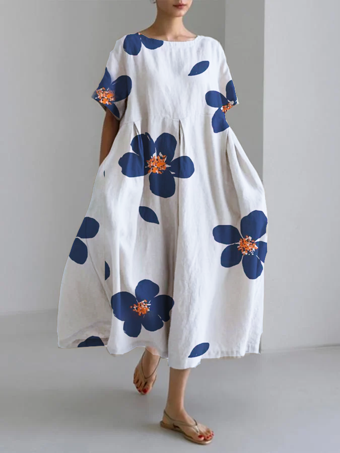 CATERINA | Long Summer Dress with Bright Flowers and Soft Comfort for Sunny Days