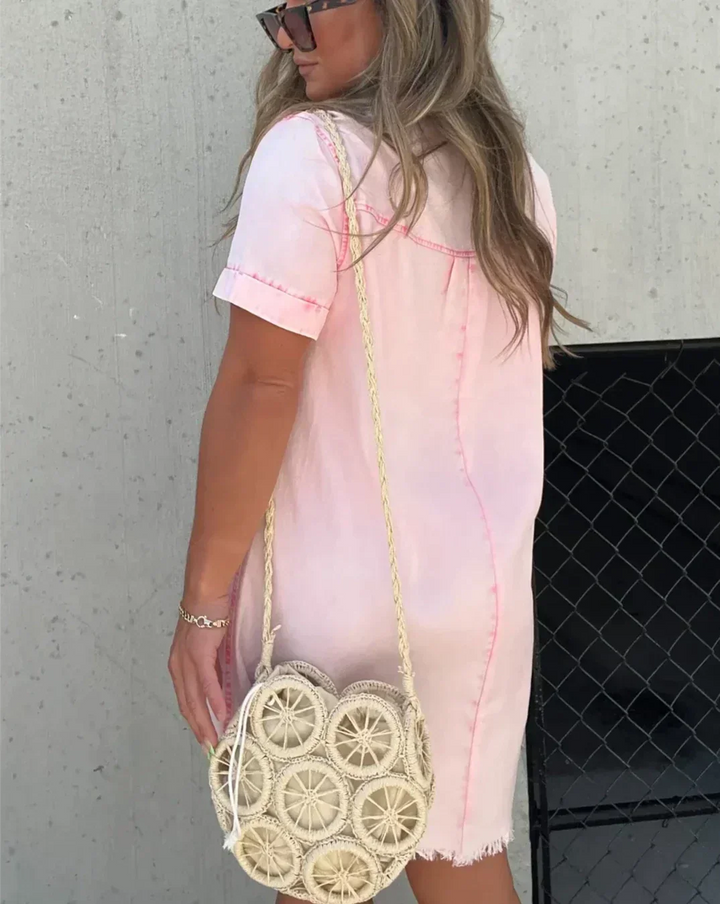 Vera  - Elegant Jeans Shirt Dress