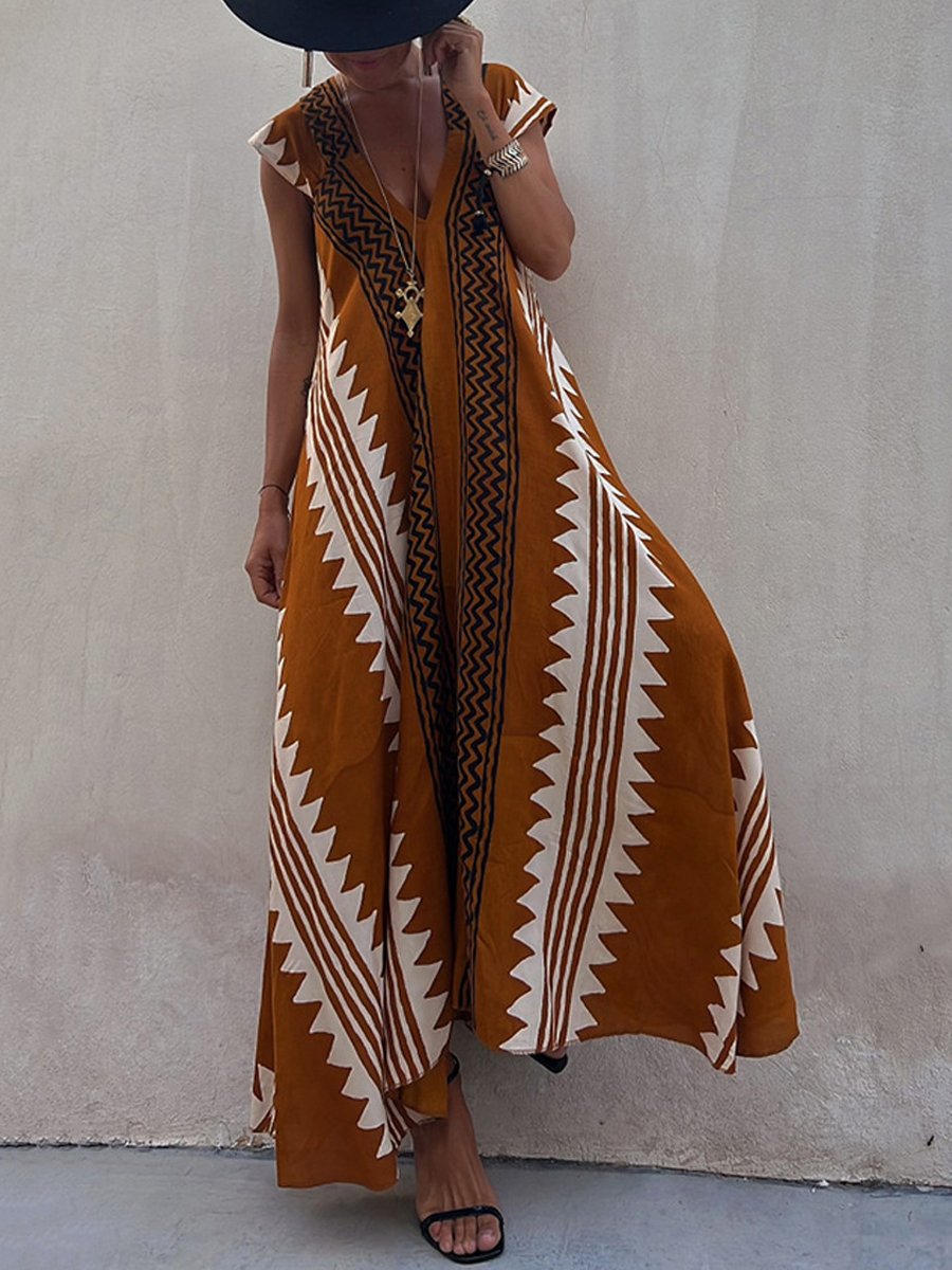 Boho   | Sleeveless V-Neck Dress