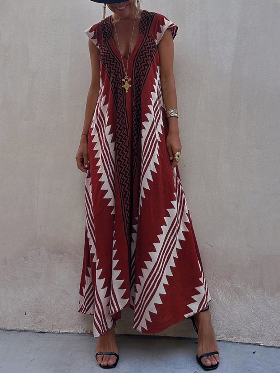 Boho   | Sleeveless V-Neck Dress