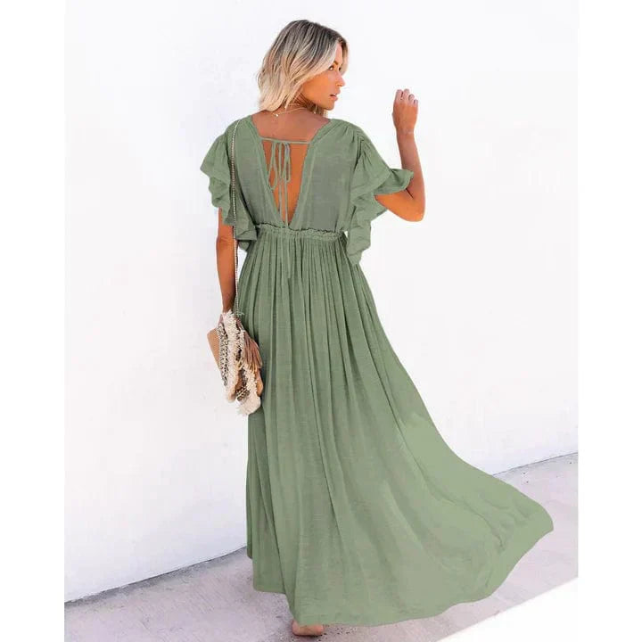 Puck   - Maxi Green Ibiza Beach Dress