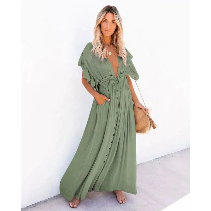 Puck   - Maxi Green Ibiza Beach Dress