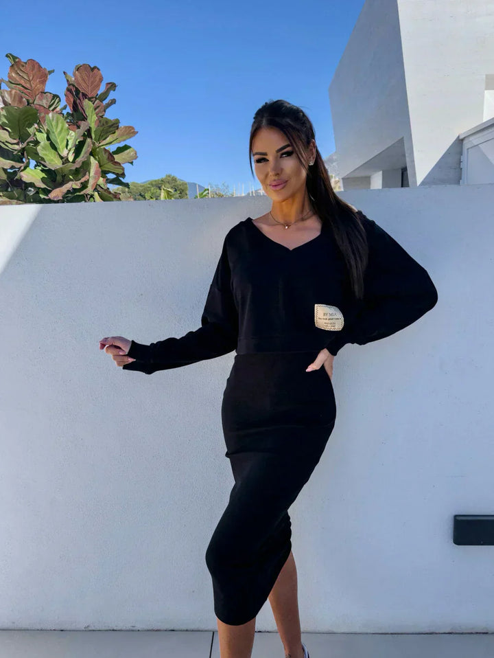 Laurine – Casual Set Dress & Sweatshirt